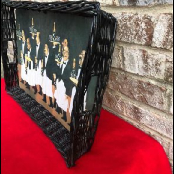 Serving tray waiter restaurant scene - Guy Buffet Santa Barbara vintage - Picture 3 of 3